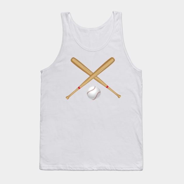 Baseball Bat and Ball Tank Top by AnnArtshock